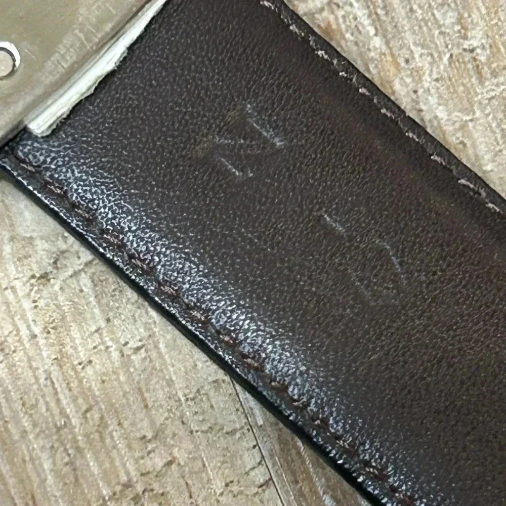 Nordstrom Men’s Black Brown Leather Reversible Belt Size 42